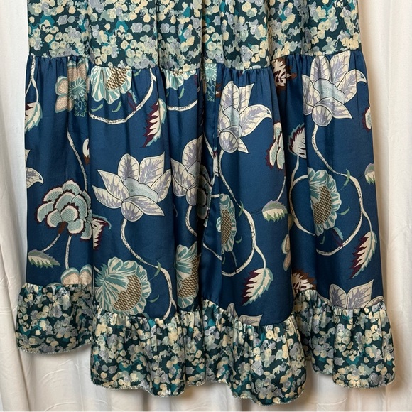 Tuckernuck Libby Floral Maxi Dress Blue Geranium Smocked Small - Picture 7 of 15